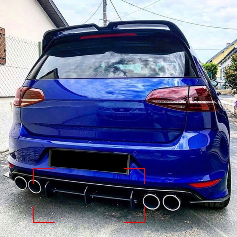Car Accessories Lipa - Matowy Czarny Tylny Dyfuzor z Listwami