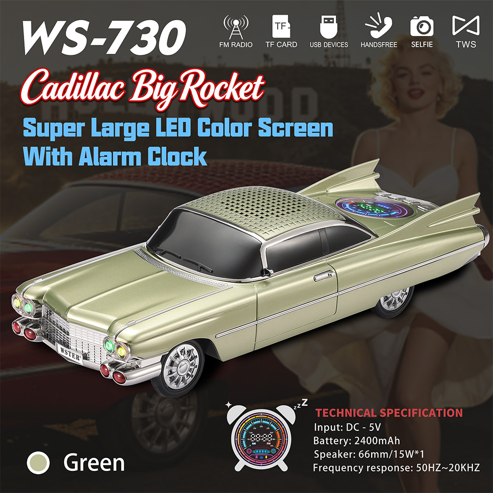 Car Accessories Amazon - Retro Klasyczny Samochodowy Głośnik Bluetooth WS-730