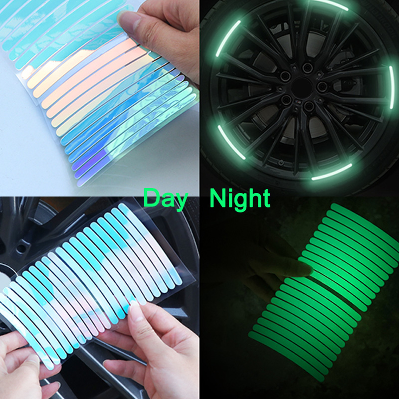 Car Accessories For Night Driving - 10/20/40PCS Naklejki odblaskowe Koła samochodowe Naklejki